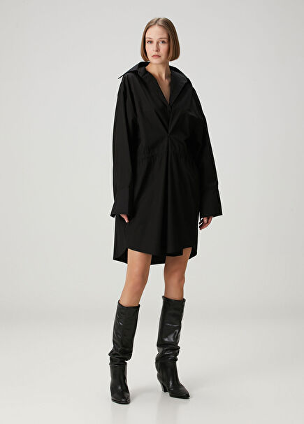 Black Mini Shirt Dress