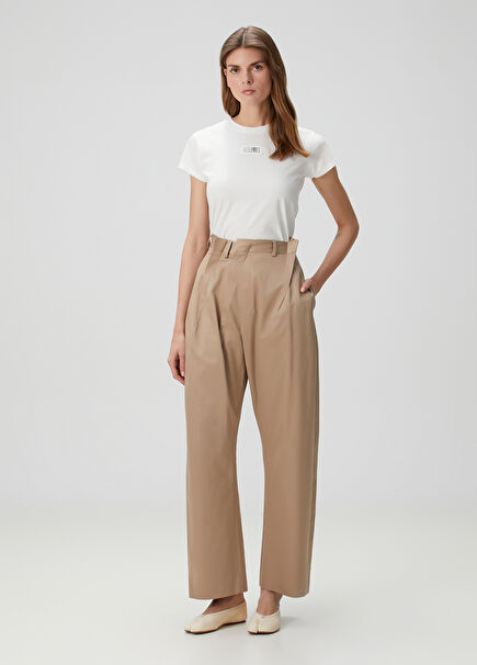 Sand Pleated Trousers