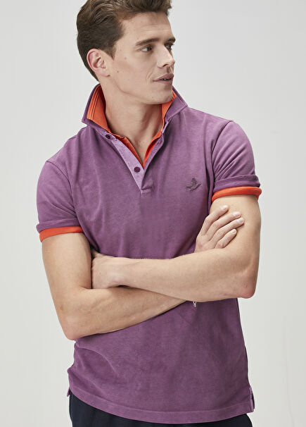 Comfort Fit Purple Polo T-Shirt