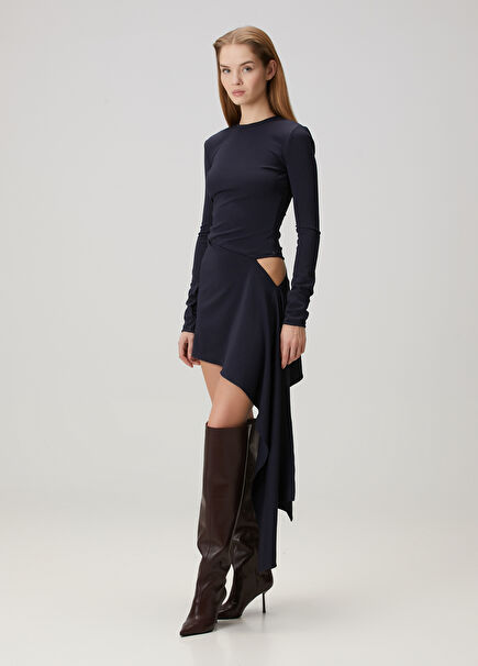 Navy Blue Cut-Out Mini Dress