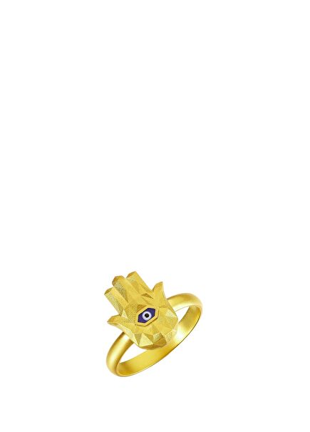 Small Hamsa Guard Gold Womens Gold Ring