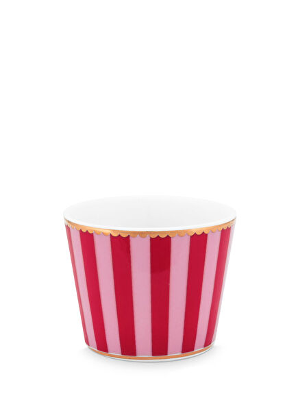 Love Bird Kırmızı Çizgili Porselen Yumurtalık