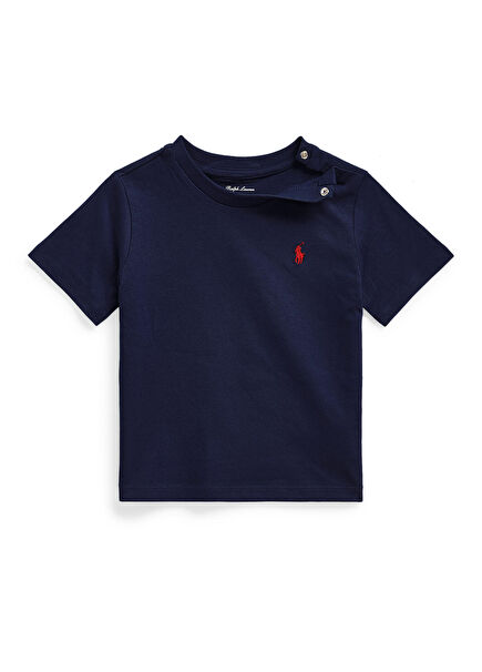 Lacivert Logo Nakışlı Unisex Bebek T-shirt
