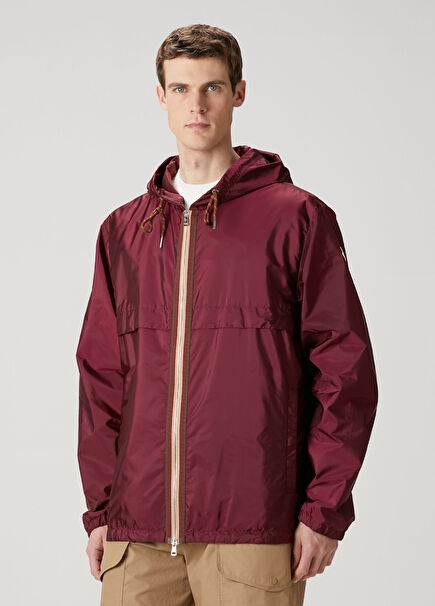 Bordo Kapüşonlu Yağmurluk