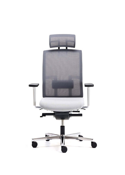 ME TOO Gri Başlıklı Alüminyum Ayak Alüminyum Kol Kişiselleştirilebilir Çalışma Koltuğu