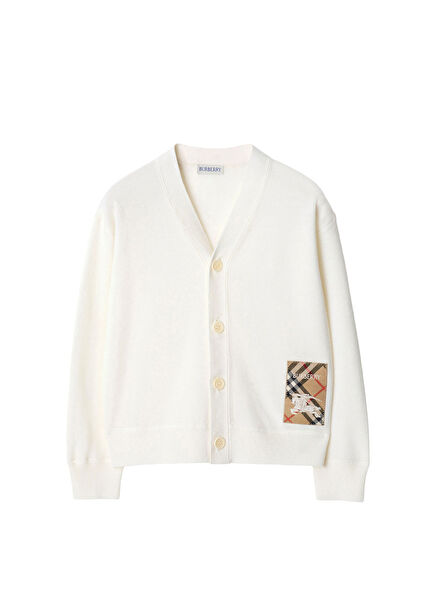 Romie Label Beyaz Düğmeli Unisex Çocuk Hırka