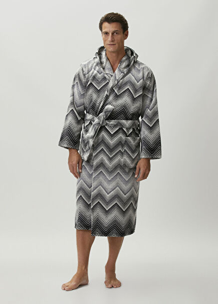 Marea Black Hooded Bathrobe