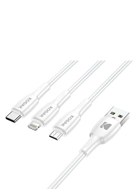 Android ve iPhone İçin USB 3in1 Şarj Kablosu