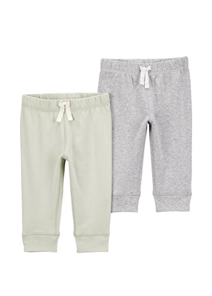 Colored Cotton Unisex Baby 2-Pack Jogger Pants