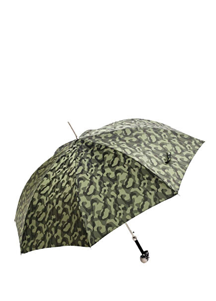 Yeşil Kamuflaj Kuru Kafa Figürlü Otomatik Şemsiye 95 cm