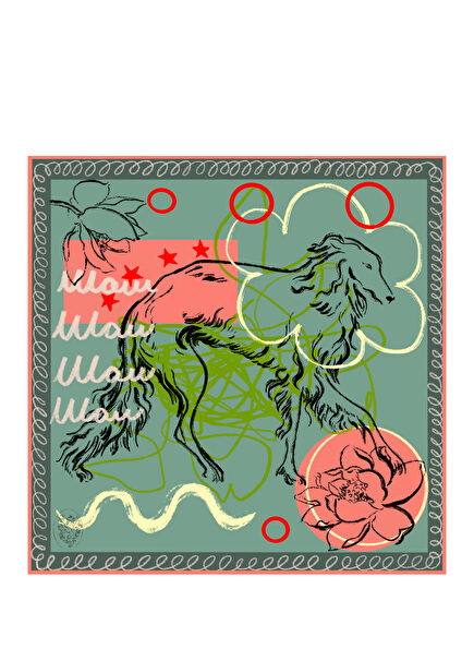 Creo Elegant Hound Silk Scarf