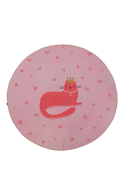 Kitty of Queens Pembe Yıkanabilir Çocuk Halısı 120 cm
