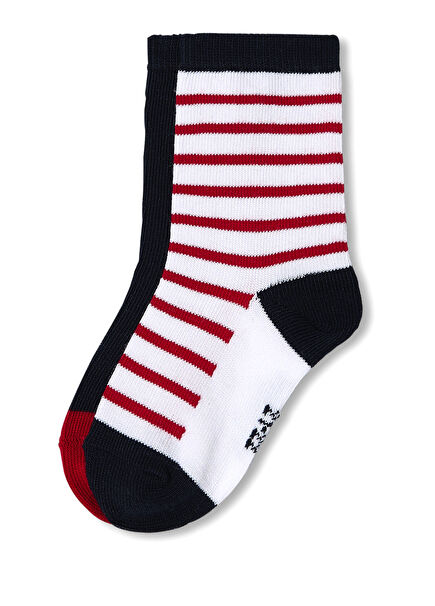 Blue Red Soft Knit 2 Pack Baby Boy Socks