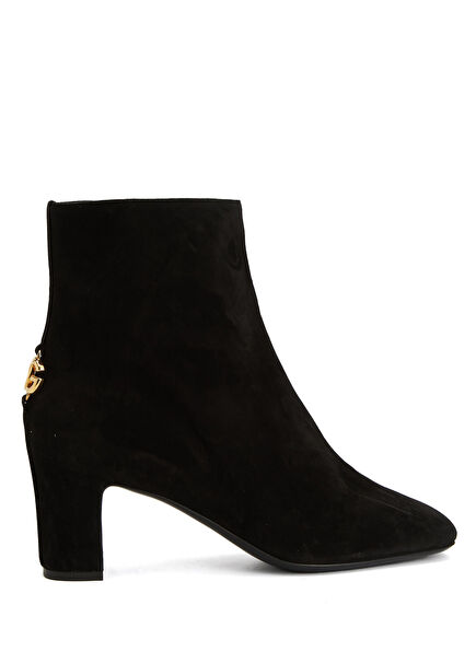 Siyah Logo Detaylı Kadın Süet Bot