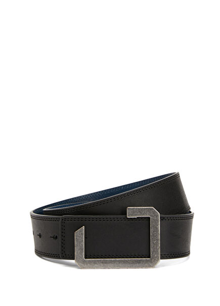 Blue Black Men's Leather Belt