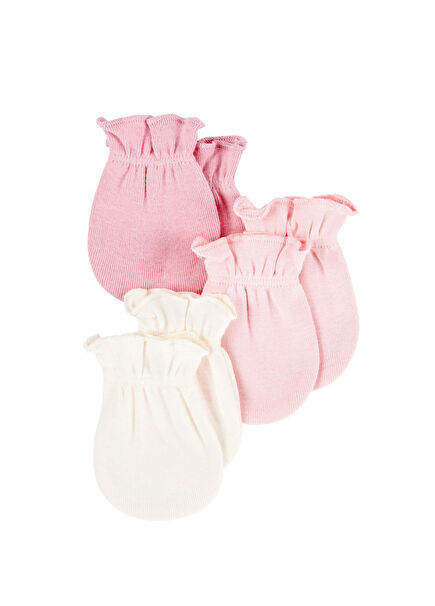Pink Baby Girl 3-Piece Gloves Set
