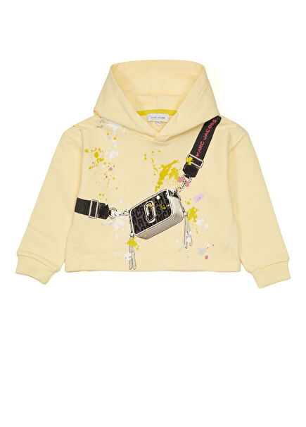 Light Yellow Hooded Girls Sweatshirt