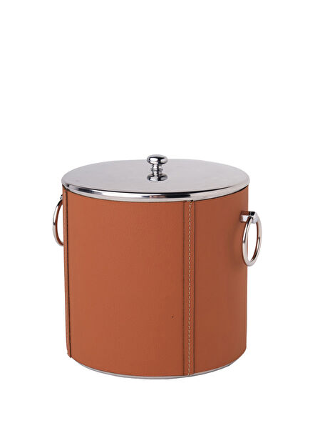 Tan Leather Ice Bucket