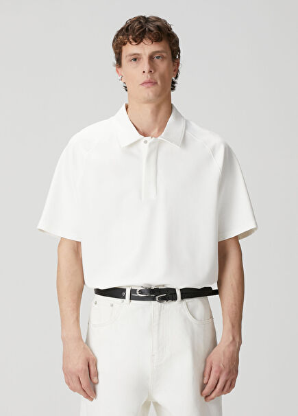 Beyaz Polo Yaka T-shirt