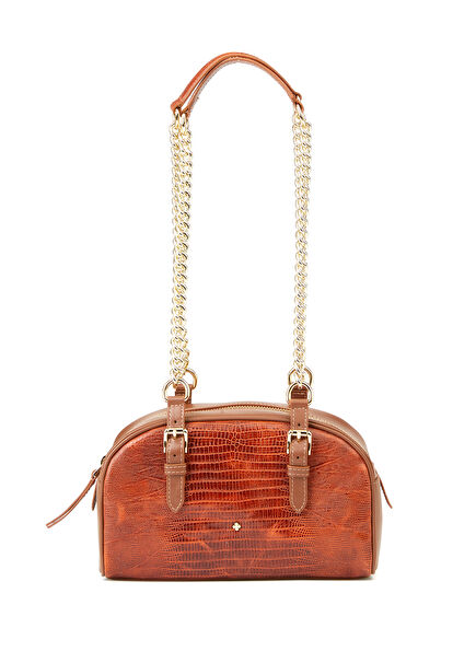 Bowling Frappant Tan Women'S Leather Bag