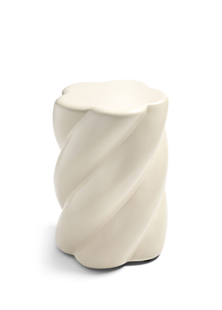 Marshmallow Figured White Stool