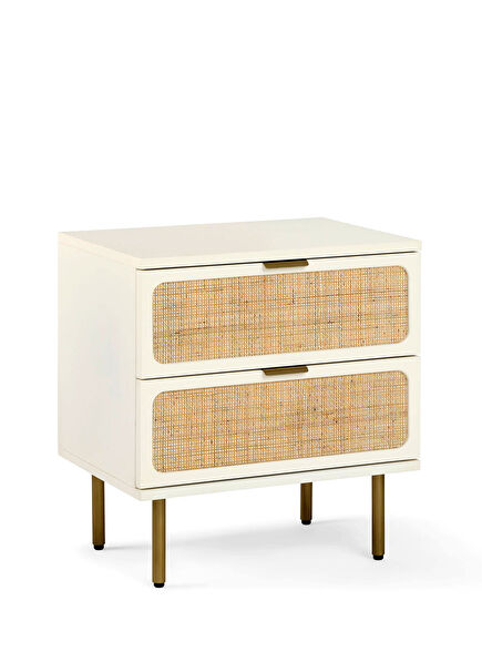 Noras Embossed Wooden Nightstand