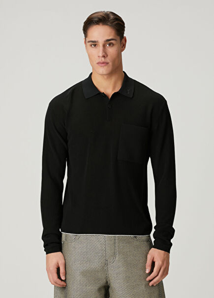 Siyah Polo Yaka Triko