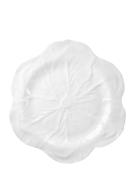 Botanica Beyaz Çiçek Desenli Melamin Büyük Servis Tabağı 40,5 cm