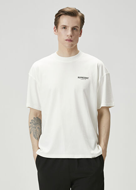 Krem Baskılı T-shirt