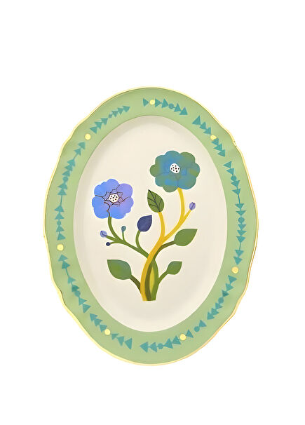 Ortensia Porcelain Oval Serving Plate 34 cm