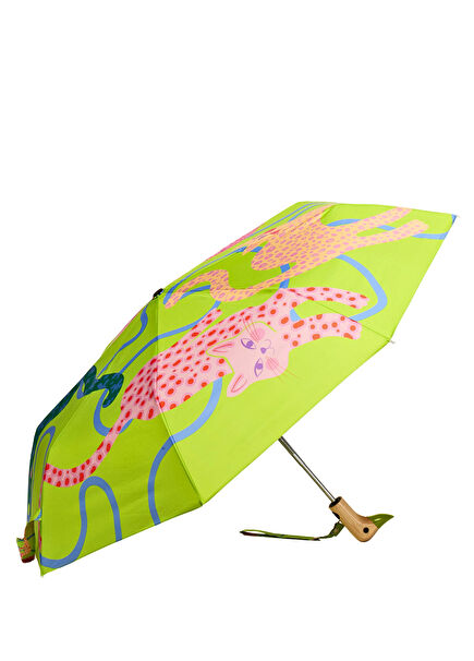 Duck Arty Cats Lime Unisex Compact Umbrella