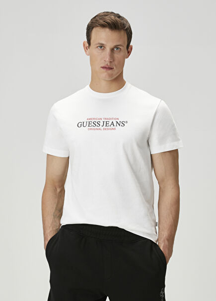 White Logo Printed T-Shirt