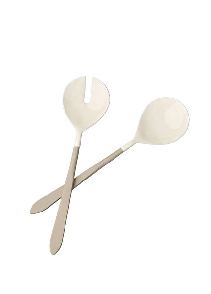 2 Piece Gray & White Serving Set