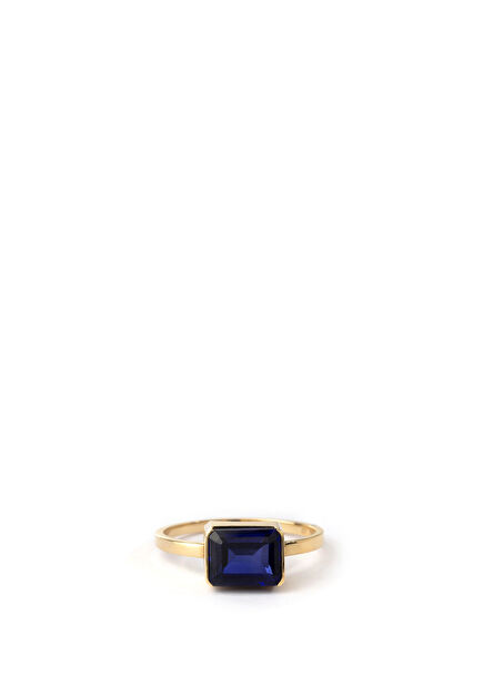 Bold Blue Sapphire 14k Women's Gold Ring