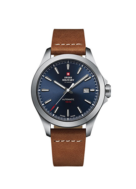 SMA34077.09 Silver Leather Men's Watch