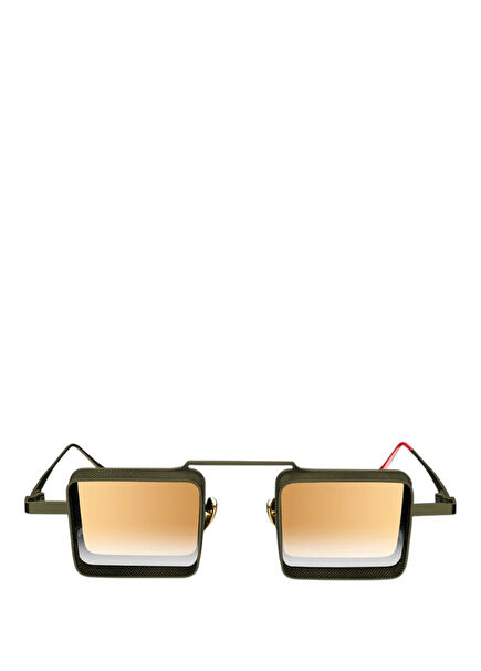 Leib Khaki Metal Unisex Sunglasses