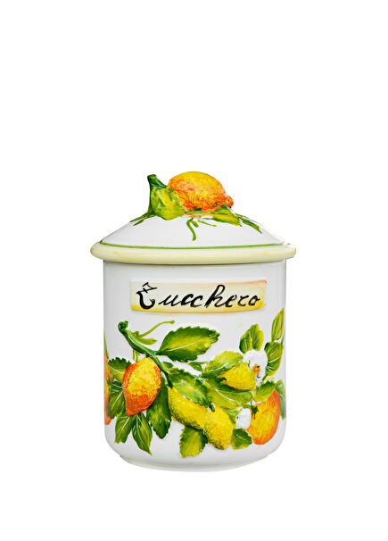 Ceramic Cube With Lemon And Orange Pattern