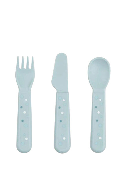 Happy Dots Blue Unisex Kids Cutlery Set