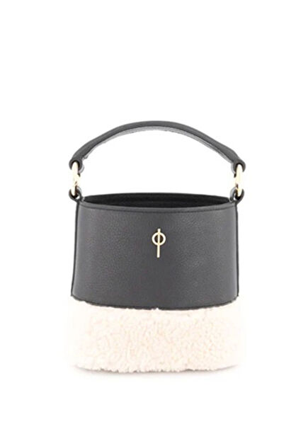 Noa Fluffy Black Women's Leather Bag