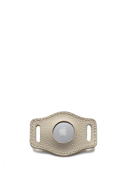 Bej Deri Kedi ve Köpek AirTag Kılıfı