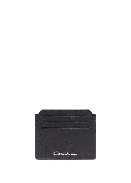 Black Men's Leather Card Holder
