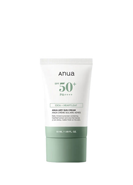 Airy Sun Cream SPF50+ PA++++ Centella Ve Mugwort Özlü Toz Karşıtı Güneş Kremi 50 ml