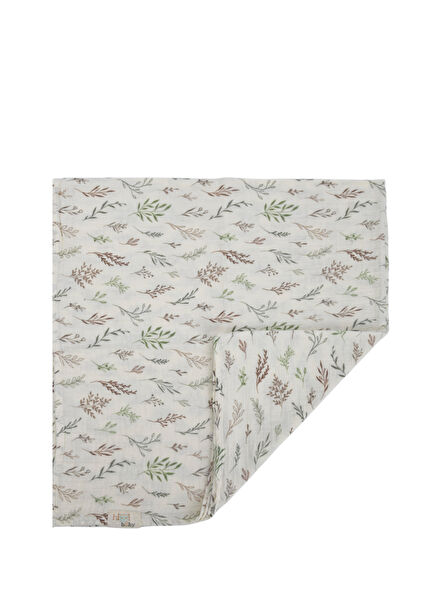 Zeytin Desenli Çift Kat Müslin Bebek Çocuk Yatak Örtüsü