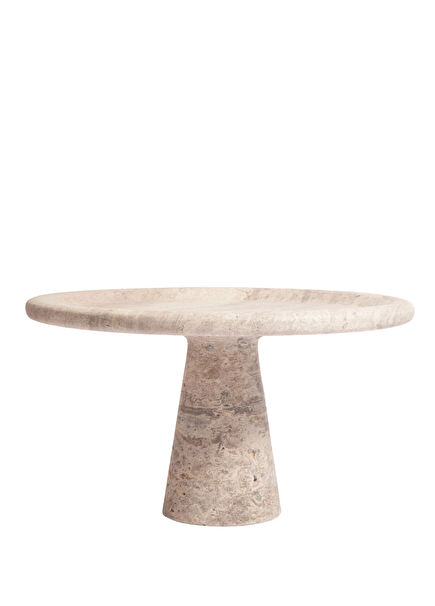 Titanium Travertine Cone-legged Cream Coffee Table