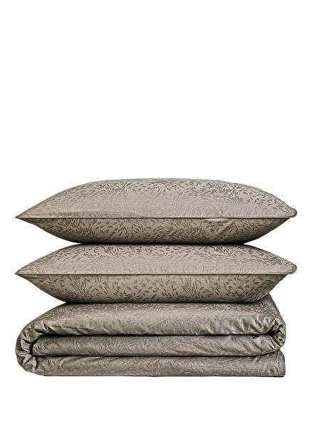 Plume Series Stone Color Cotton Satin Double Duvet Cover Set 200 x 220 cm