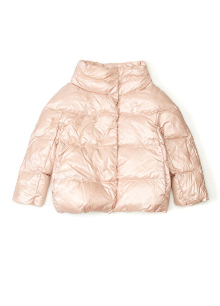 Light Pink Hooded Girls' Coat