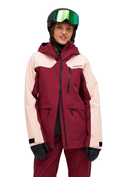 Vertec 3L Kırmızı Kadın Kayak Montu