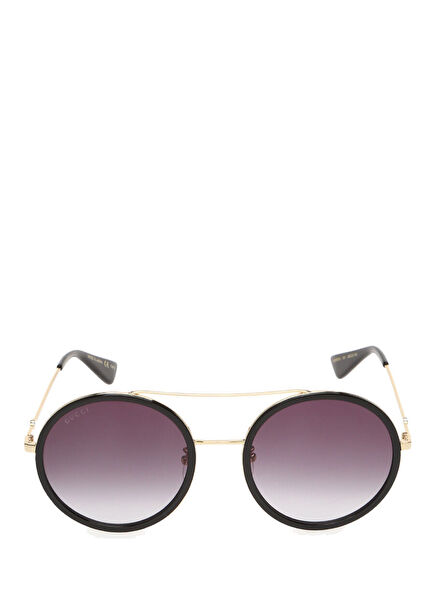 Siyah Gold Yuvarlak Kadın Güneş Gözlüğü