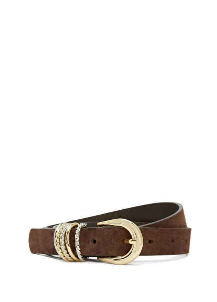 Brown Women's Suede Belt