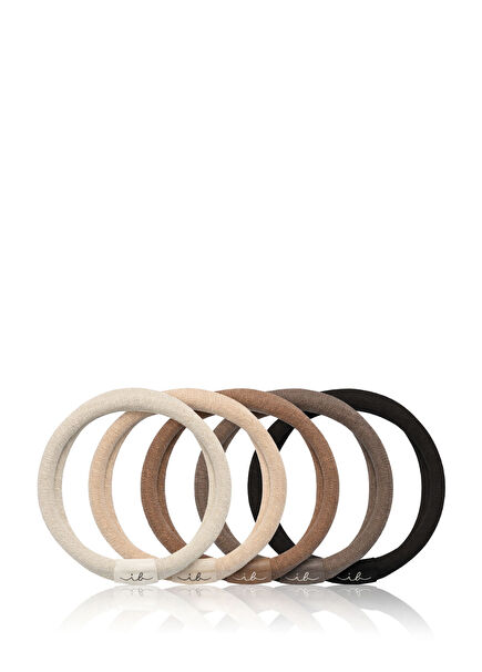 Hair Tie Mocha Women's 5-Pack Elastic Buckle